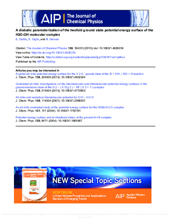 (PDF) An ab initio correlated study of the potential energy surface for ...