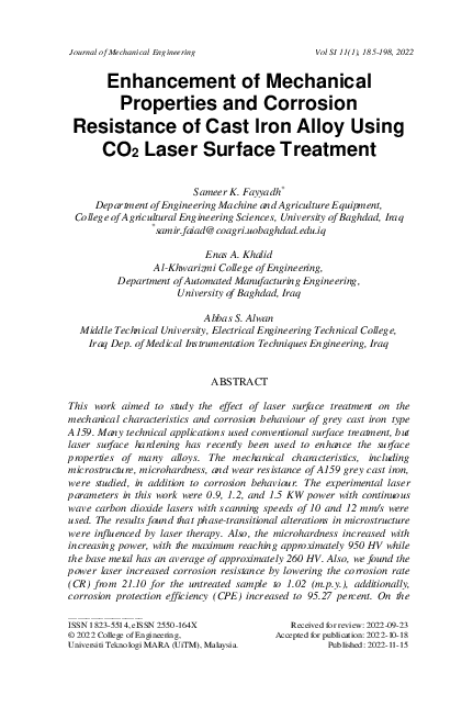 (PDF) Enhancement of Mechanical Properties and Corrosion Resistance of ...
