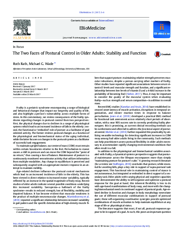 (PDF) The Two Faces of Postural Control in Older Adults: Stability and ...