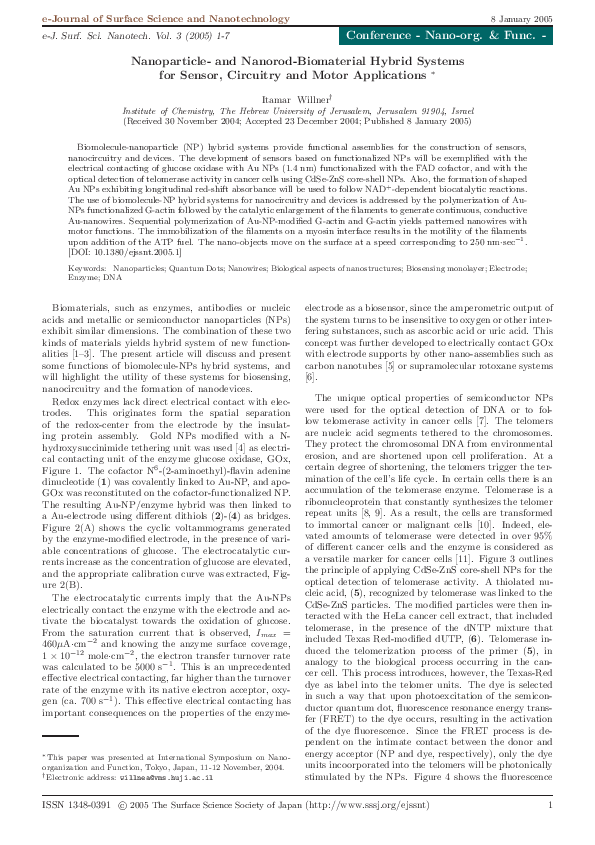 (PDF) Nanoparticle- and Nanorod-Biomaterial Hybrid Systems for Sensor ...