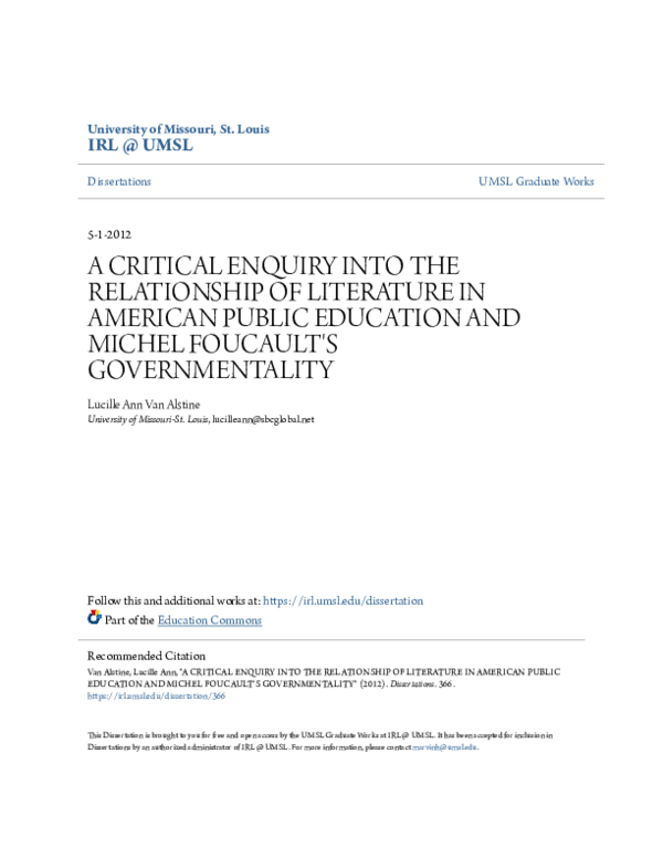 (PDF) A CRITICAL ENQUIRY INTO THE RELATIONSHIP OF LITERATURE IN ...