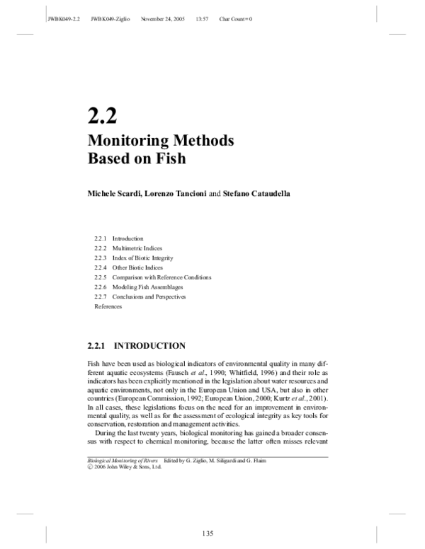 (PDF) Monitoring Methods Based on Fish