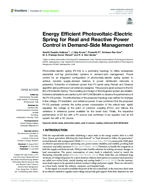 (PDF) Energy Efficient Photovoltaic-Electric Spring for Real and ...
