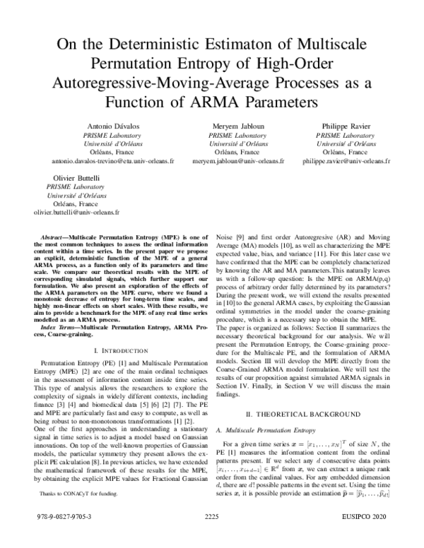 (PDF) On the Deterministic Estimaton of Multiscale Permutation Entropy ...