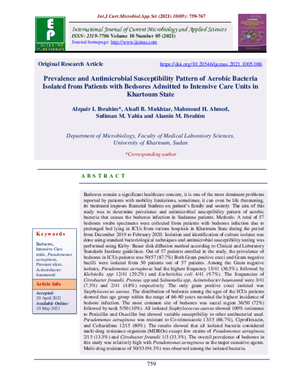 (PDF) Prevalence and Antimicrobial Susceptibility Pattern of Aerobic ...