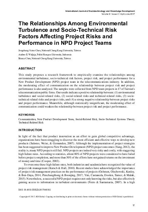 (PDF) The Relationships Among Environmental Turbulence and Socio ...