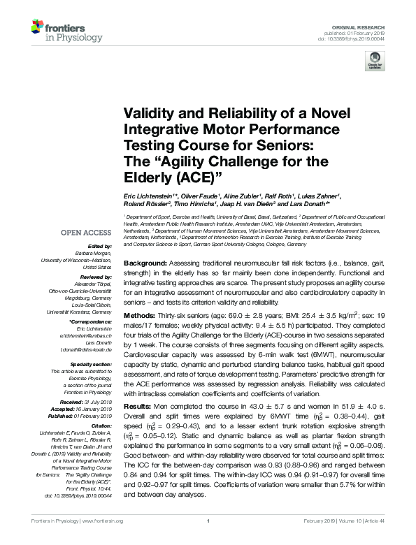 (PDF) Validity and Reliability of a Novel Integrative Motor Performance ...