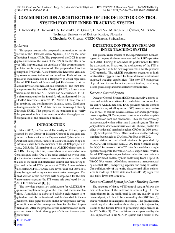 (PDF) JACoW : Communication architecture of the Detector Control System ...