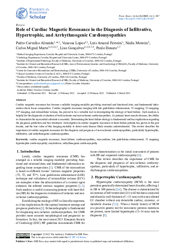 (PDF) Role of Cardiac Magnetic Resonance in the Diagnosis of ...