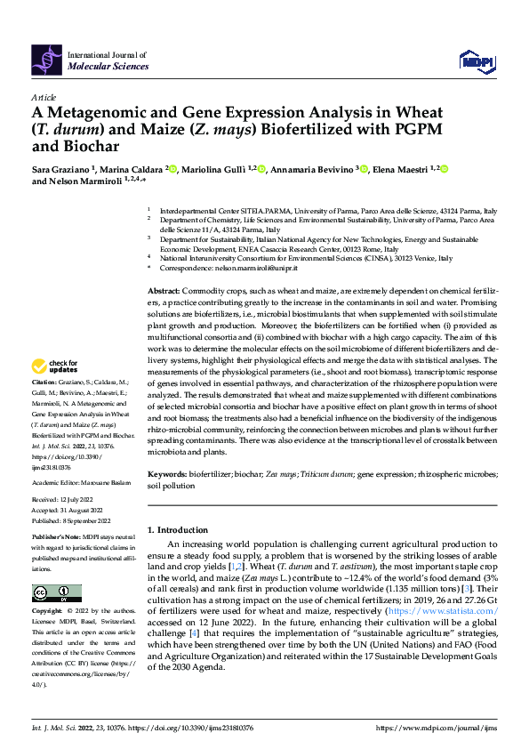 (PDF) A Metagenomic and Gene Expression Analysis in Wheat (T. durum ...