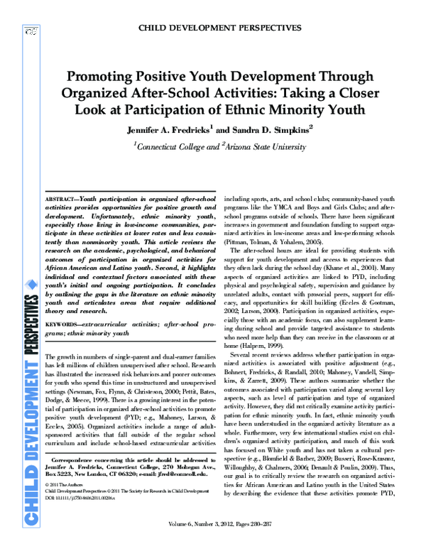  pdf promoting positive youth development through organized after