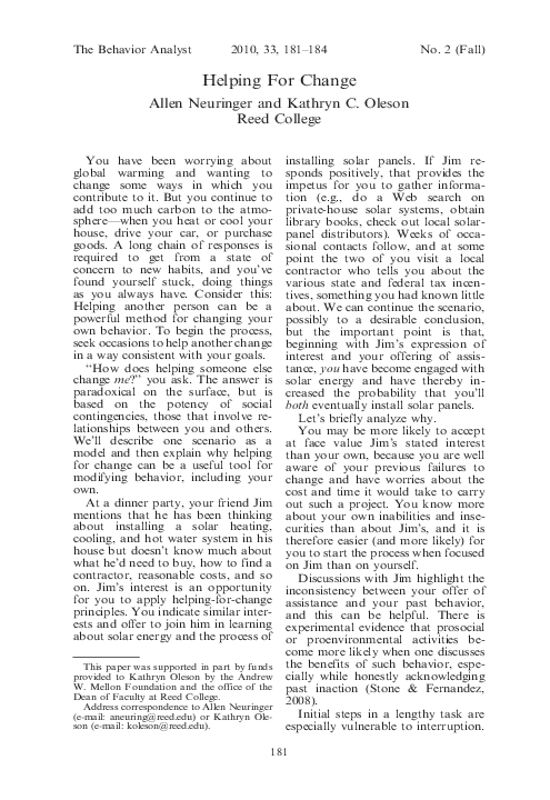 (PDF) Helping for change