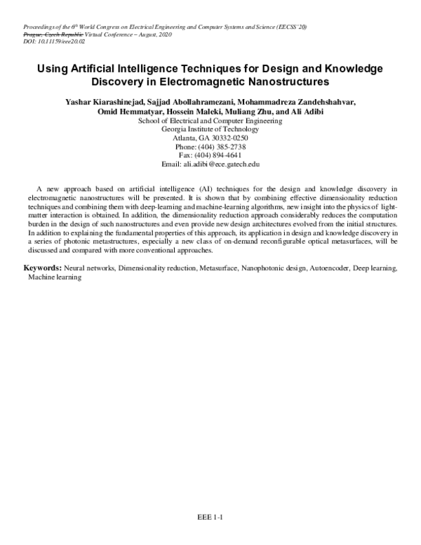 (PDF) Using Artificial Intelligence Techniques for Design and Knowledge ...
