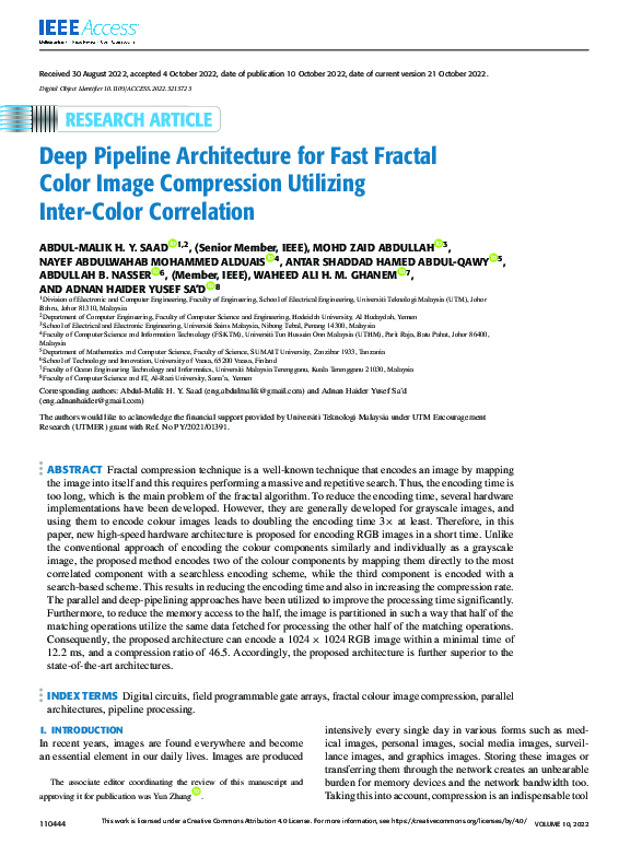 (PDF) Deep Pipeline Architecture for Fast Fractal Color Image ...