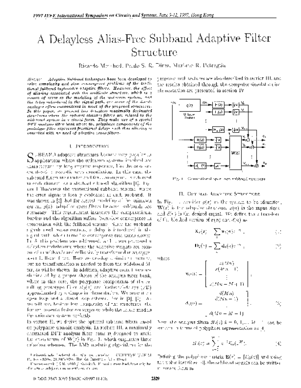 (PDF) A delayless alias-free subband adaptive filter structure