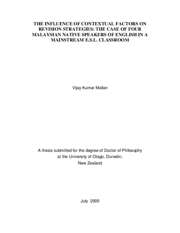 (PDF) The Influence of Contextual Factors on Revision Strategies: The ...