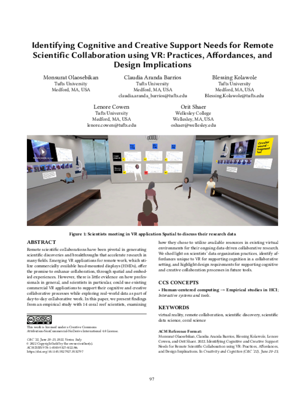 (PDF) Identifying Cognitive and Creative Support Needs for Remote ...