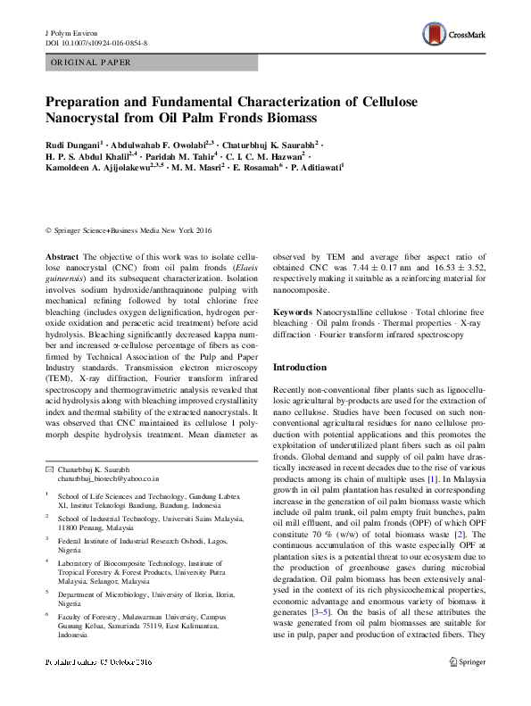 (PDF) Preparation and Fundamental Characterization of Cellulose ...