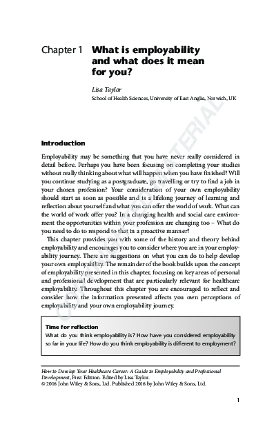 (PDF) What is employability and what does it mean for you?