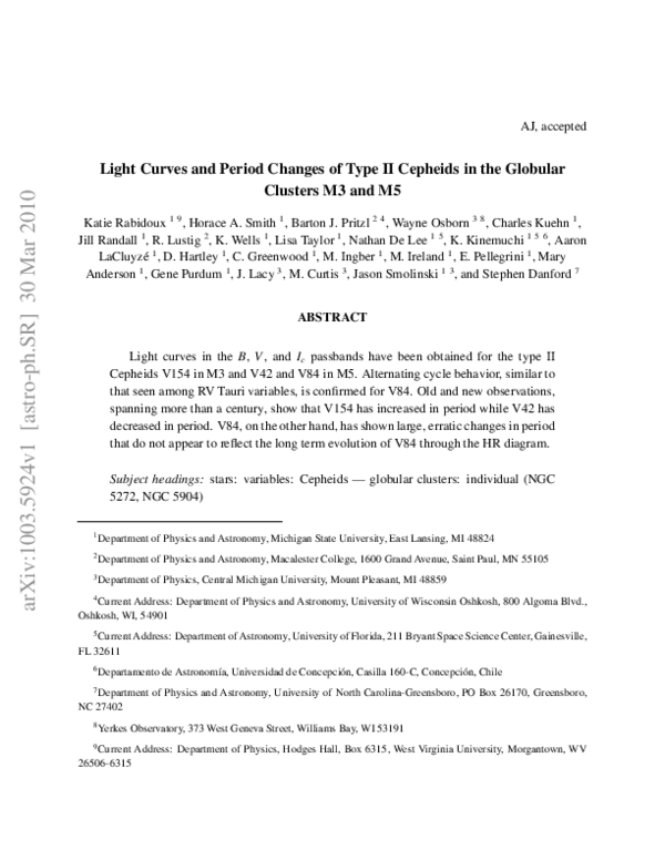 (PDF) Light Curves and Period Changes of Type II Cepheids in the ...