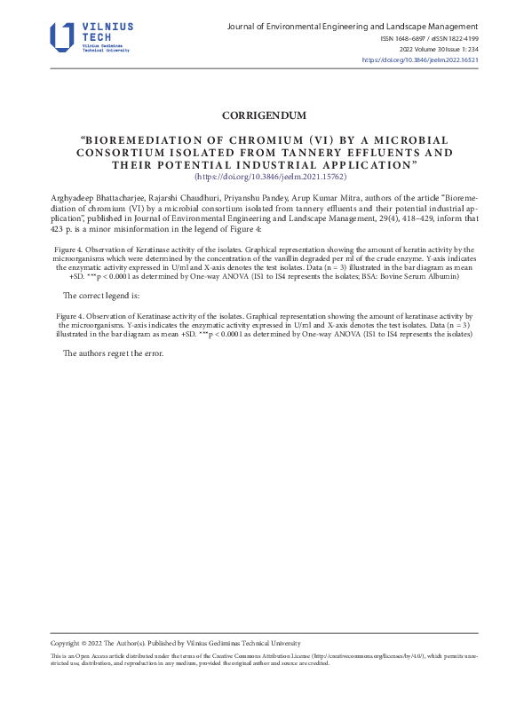 (PDF) Corrigendum: Bioremediation of Chromium (VI) by a Microbial ...