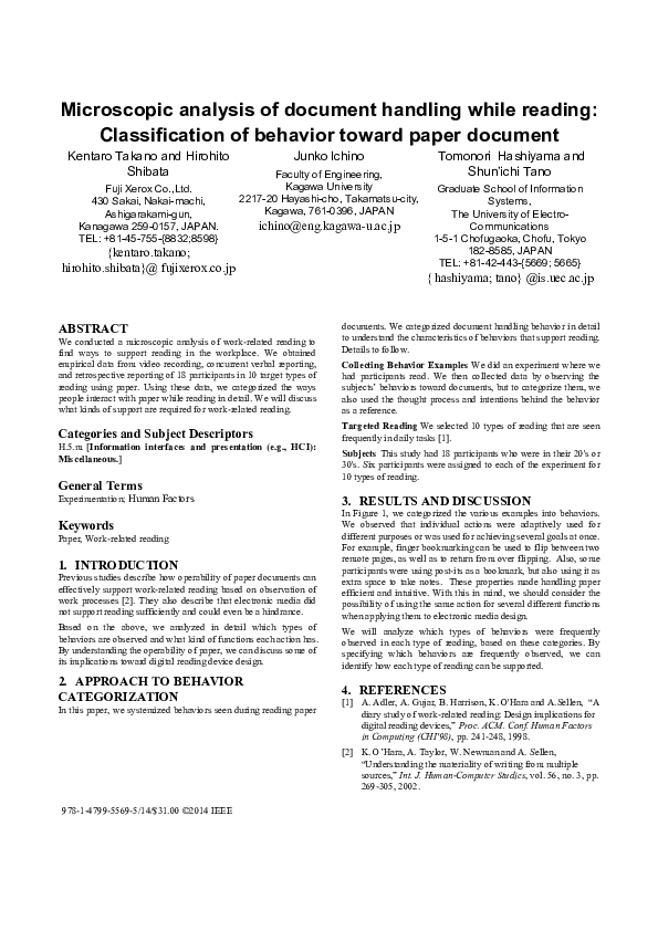 (PDF) Microscopic analysis of document handling while reading ...