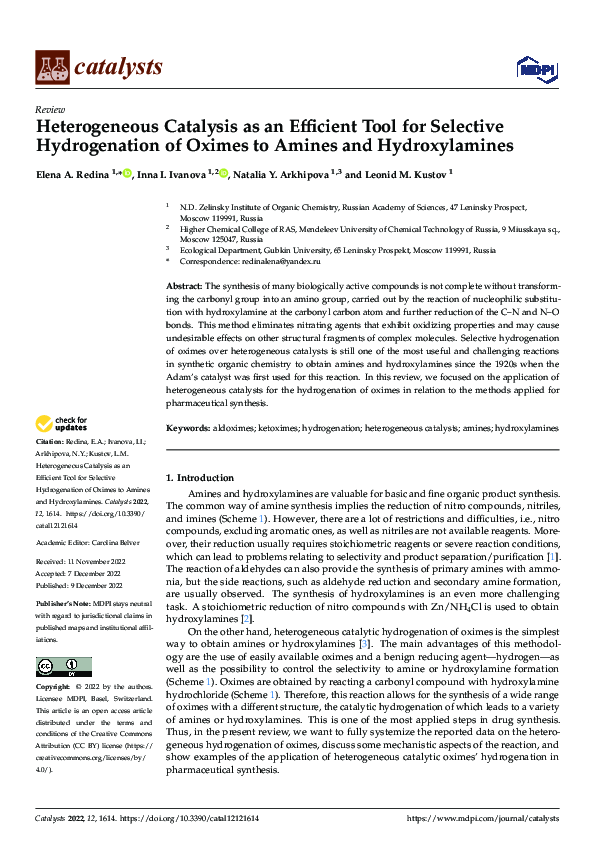 (PDF) Heterogeneous Catalysis as an Efficient Tool for Selective ...
