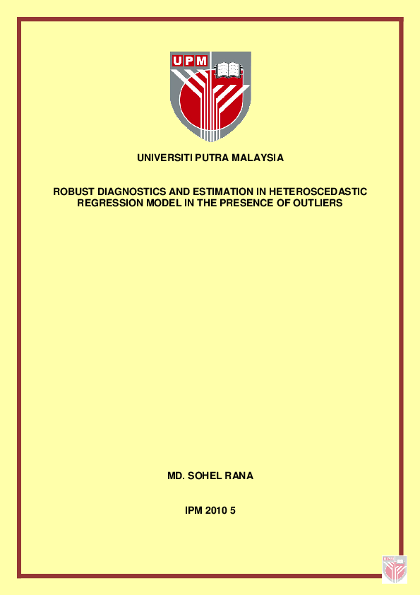 (PDF) Robust Diagnostics and Estimation in Heteroscedastic Regression ...