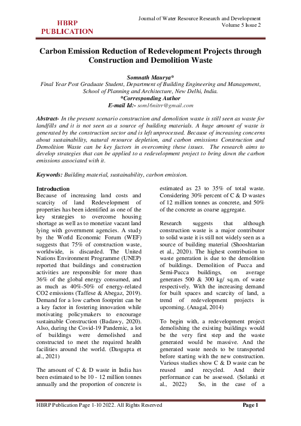 (PDF) Carbon Emission Reduction of Redevelopment Projects through ...