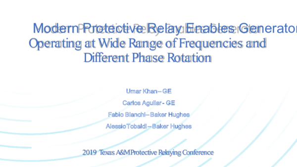 (PDF) Modern Protective Relay Enables Generator Operating at Wide Range ...