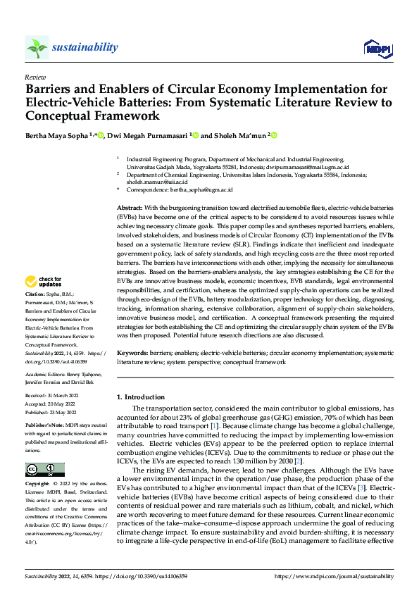 (PDF) Barriers and Enablers of Circular Economy Implementation for ...