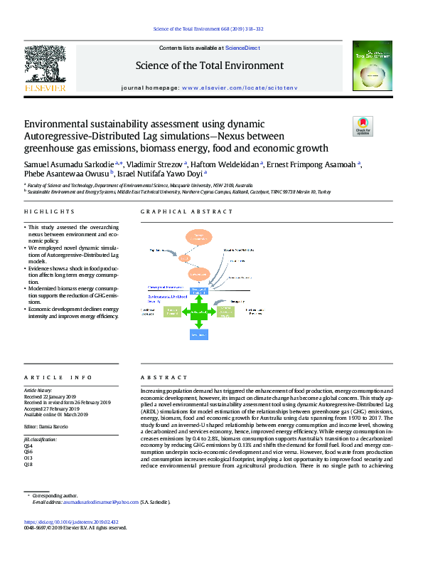 (PDF) Environmental sustainability assessment using dynamic ...