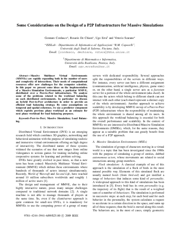 (PDF) Some considerations on the design of a P2P infrastructure for ...