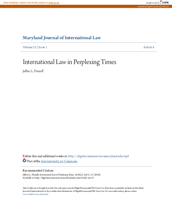 (PDF) International Law in Perplexing Times