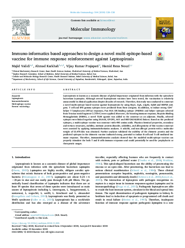 (PDF) Immuno-informatics based approaches to design a novel multi ...