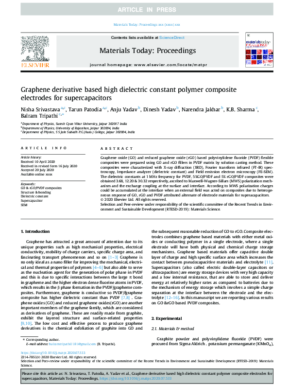 (PDF) Graphene derivative based high dielectric constant polymer ...