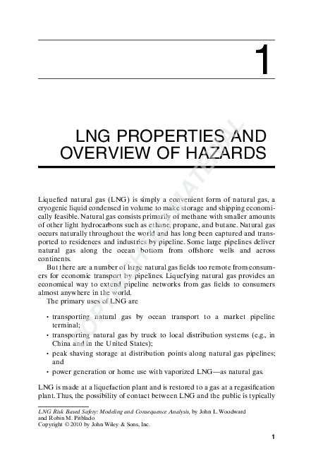 (PDF) LNG Properties and Overview of Hazards