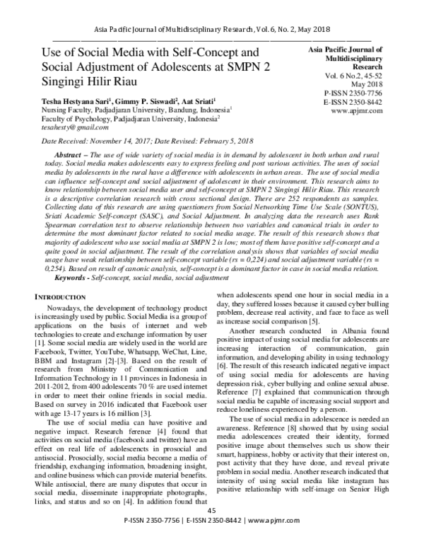 (PDF) Use of Social Media with Self-Concept and Social Adjustment of ...