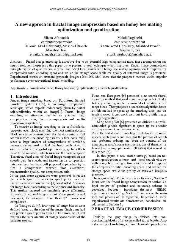 (PDF) Fractal image compression by local search and honey bee mating ...