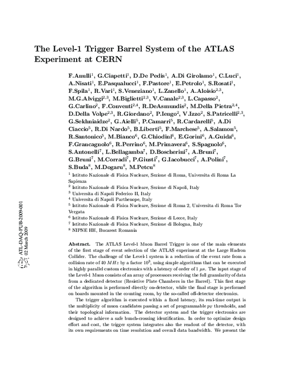 (PDF) The Level-1 Trigger Muon Barrel System of the ATLAS experiment at ...