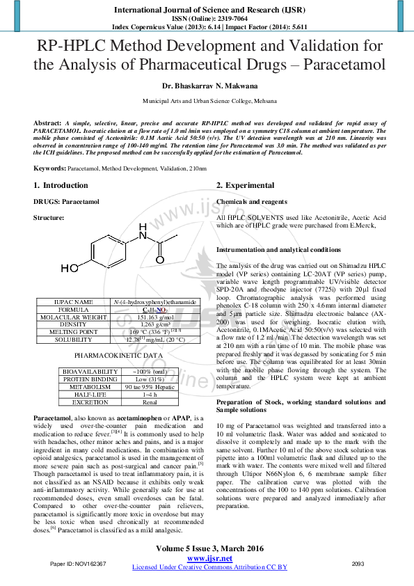  pdf rp hplc method development and validation for the analysis of