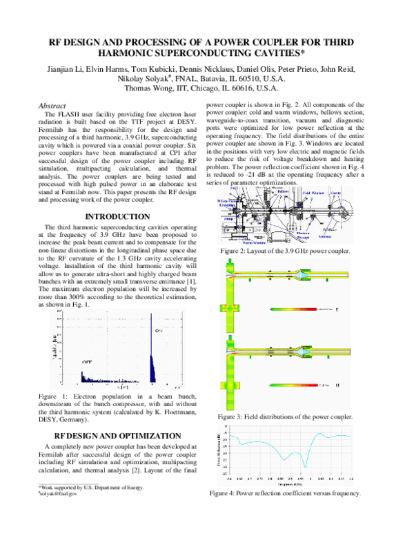 (PDF) RF design and processing of a power coupler for third harmonic ...