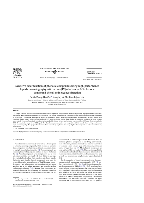 (PDF) Sensitive determination of phenolic compounds using high ...