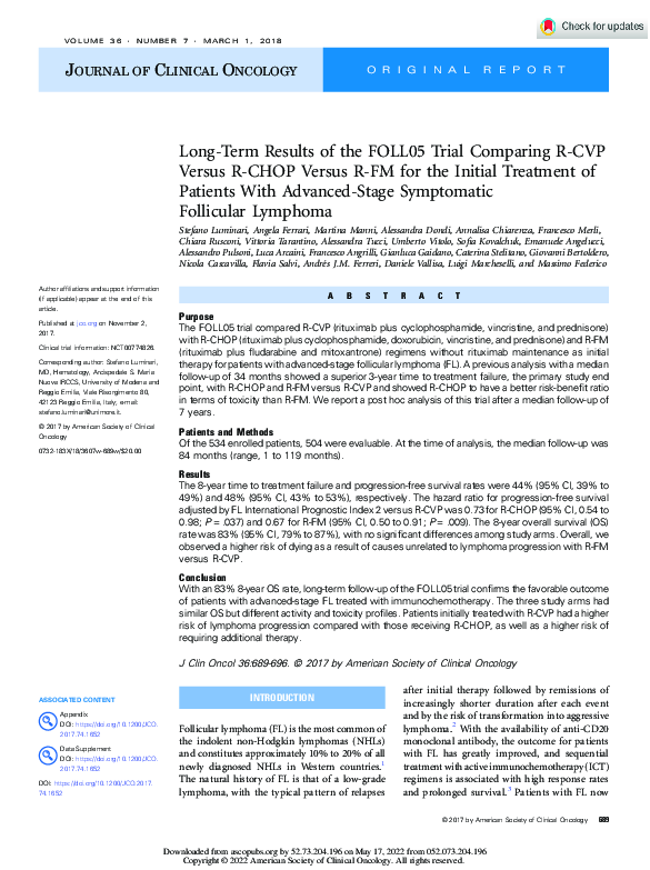 (PDF) Long-Term Results of the FOLL05 Trial Comparing R-CVP Versus R ...