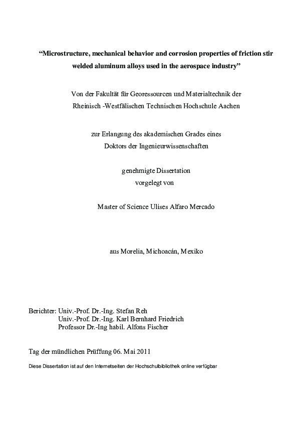 (PDF) Microstructure, mechanical behavior and corrosion properties of ...
