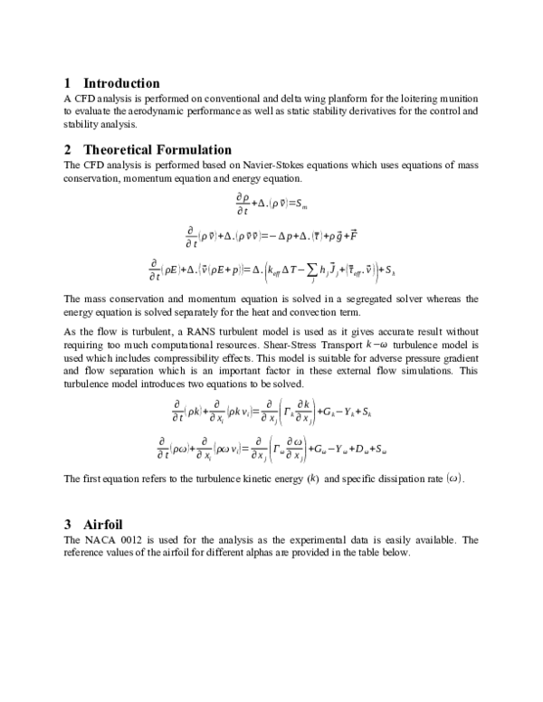 (DOC) CFD Analysis of Airfoil and Wing Report updated (1)