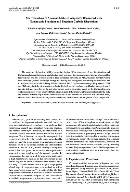(PDF) Microstructure of alumina-matrix composites reinforced with ...