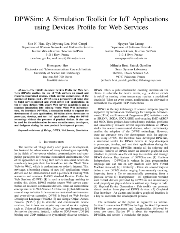 (PDF) DPWSim: A simulation toolkit for IoT applications using devices ...