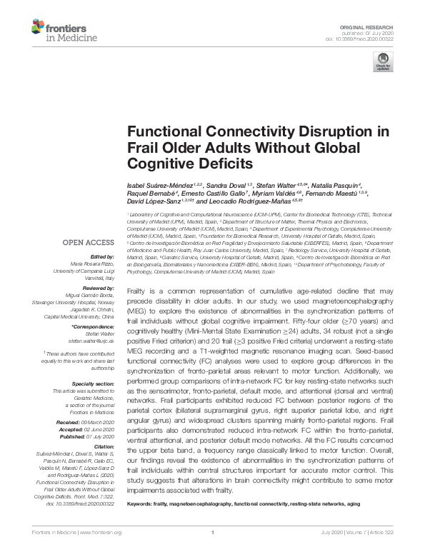 (PDF) Functional Connectivity Disruption in Frail Older Adults Without ...