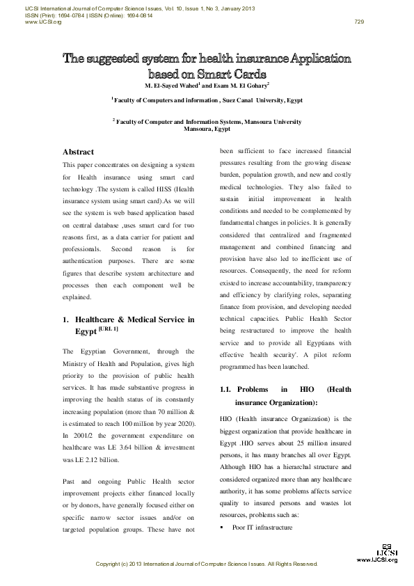 (PDF) The suggested system for health insurance Application based on ...